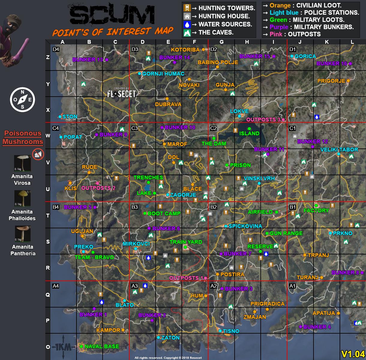 scum map bunker locations