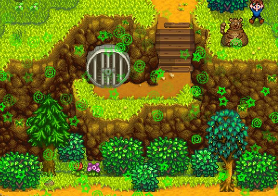 Stardew Valley Cleaning Up The Trash In Town Trash Bear.